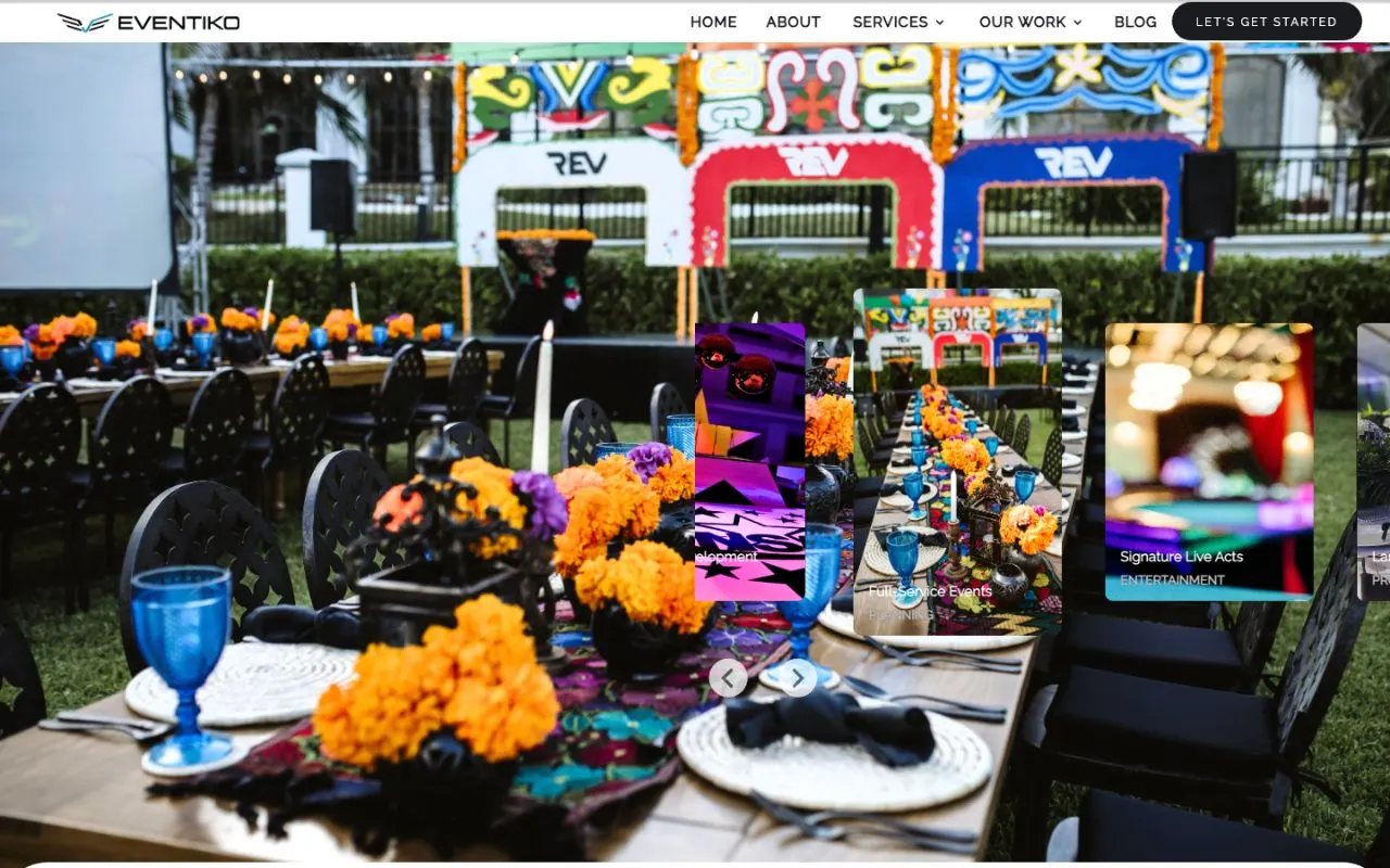 Eventiko, empresa de eventos en Cancún, con marketing digital de Glovanova